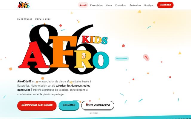 Aperçu du site AfroKids86