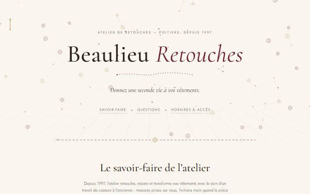 Screenshot of the Beaulieu Retouches website